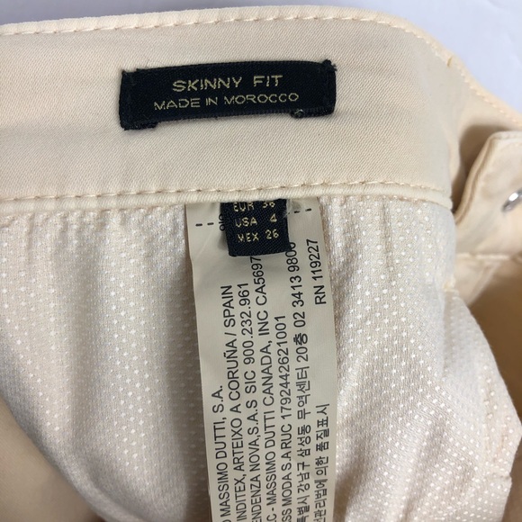 NWT Massimo Dutti Beige Cotton Flare Pants Sz 4 - Picture 6 of 7